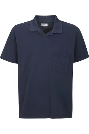 Universal Works Topp, Herr, L, Bomull, Kortärmad bomullspolo med logotyp