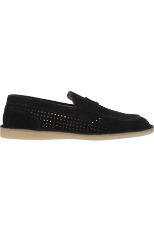 Dolce & Gabbana Skor, Herr, 44 EU, Läder, Perforerade läderloafers Svart Rund tå