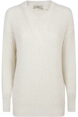 HERNO Stickade tröjor & koftor, Dam, M, Polyester, Alpaca Blend Stickad V-ringad Tröja