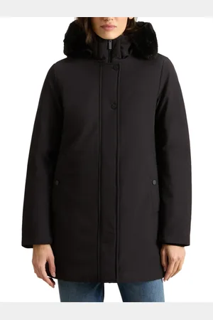 Woolrich Kappa, Dam, L, Fuskpäls, Svart Dunpäls Parkas