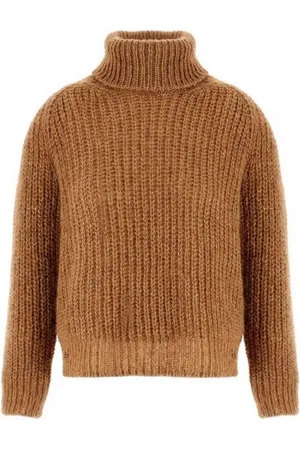 HERNO Stickade tröjor & koftor, Dam, L, Kashmir, Mohair-kashmirtröja med hög krage