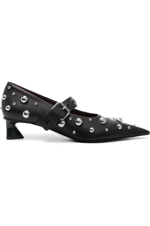 Stella McCartney Skor, Dam, 38 EU, Läder, Elsa Studded Kitten Heel Pumps