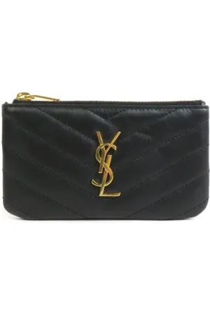 Saint Laurent Pre-owned, Dam, ONE Size, Läder, Pre-owned Myntfodral Läder Svart