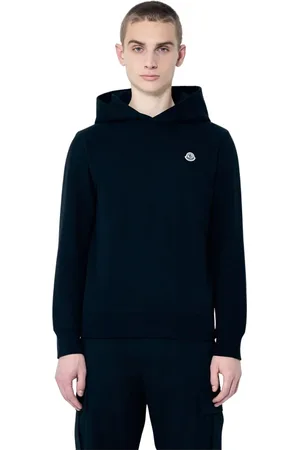 Moncler Sweatshirts & Hoodies, Herr, M, Bomull, Cotton Fleece Logo Patch Hoodie