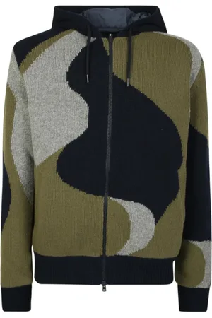 HERNO Sweatshirts & Hoodies, Herr, L, Bomull, Blå Koftan