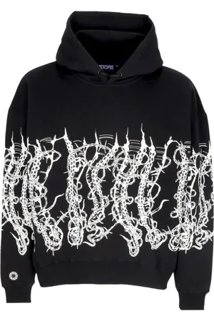 Octopus Sweatshirts & Hoodies, Herr, S, Bomull, Svart Wire Hoodie Sweatshirt