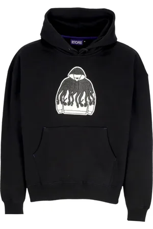 Octopus Sweatshirts & Hoodies, Herr, M, Bomull, Ikonisk Svart Hoodie Sweatshirt