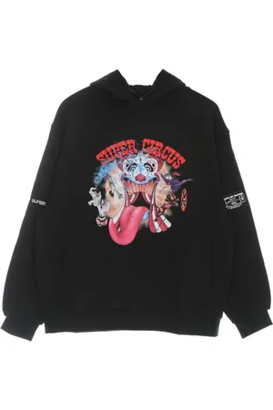 Vision Of Super Sweatshirts & Hoodies, Herr, L, Bomull, Svart Oversize Hoodie med Tungtryck