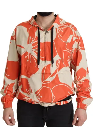 Dolce & Gabbana Sweatshirts & Hoodies, Herr, L, Polyester, Blommig dragkedja hoodie, italienskt lyxuttalande