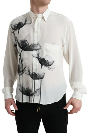 Dolce & Gabbana Skjorta, Herr, L, Elegant blommig silkeskjorta