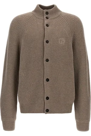 Giorgio Armani Stickade tröjor & koftor, Herr, L, Stilig Blousonjacka