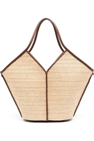 Hereu Väska, Dam, ONE Size, Läder, Brun Läder Vävd Raffia Toteväska