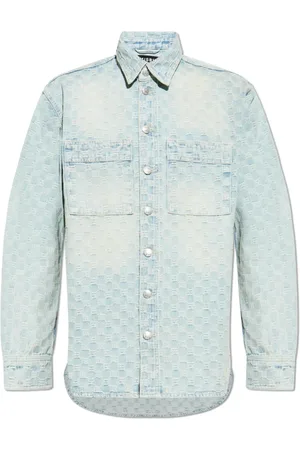 MISBHV Skjorta, Herr, L, Denim, Denimskjorta med monogram