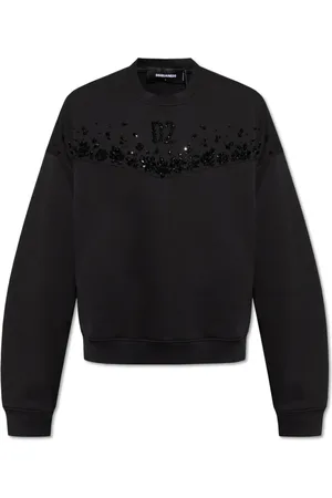 Dsquared2 Sweatshirts & Hoodies, Herr, XL, Bomull, Sweatshirt med kristaller