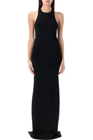 Saint Laurent Klänning, Dam, M, Svart Lång Klänning Elegant Ärmlös Racerback