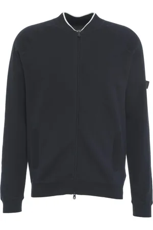 Peuterey Sweatshirts & Hoodies, Herr, L, Bomull, Blå Sweatshirt med Avtagbar Logotyp