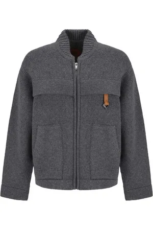 MCM Stickade tröjor & koftor, Herr, S, Wool Cardigan med Dubbel-Slider Dragkedja