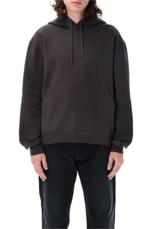 Saint Laurent Sweatshirts & Hoodies, Herr, M, Bomull, Grå Stickat Hoodie Anciere Stil