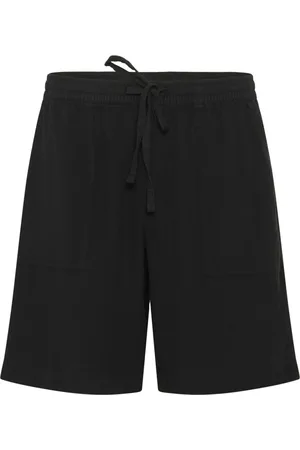 Kaffe Shorts, Dam, 3Xl, Svart Djup Löst Sittande Shorts