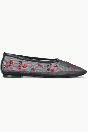 Staud Skor, Dam, 38 EU, Läder, Pärlad Mesh Ballet Flat
