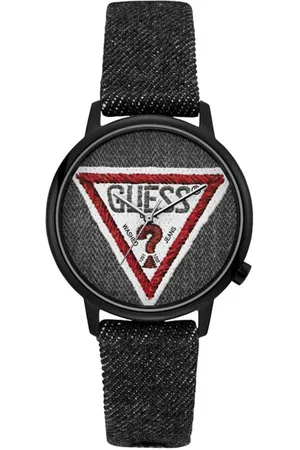 Guess Accessoarer, unisex, ONE Size, Svart Textilklocka Kvarts Analog Rostfritt Stål