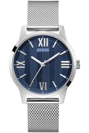 Guess Accessoarer, Herr, ONE Size, Silver Rostfritt Stål Analog Kvarts Klocka