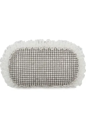 Self-Portrait Väska, Dam, ONE Size, Polyester, Rhinestone Clutch med Volanger och Kedja