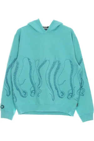 Octopus Sweatshirts & Hoodies, Herr, M, Bomull, Aquamarine Huva Lättvikts Tracksuit