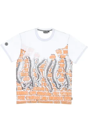 Octopus Topp, Herr, XL, Bomull, Vit Herr Tee med Logo