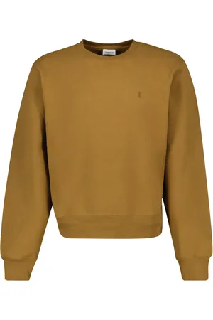 Saint Laurent Sweatshirts & Hoodies, Herr, M, Bomull, Brun Cassandre Sweatshirt Höst-Vinter 2024