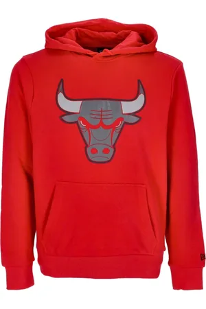 New Era Sweatshirts & Hoodies, Herr, XL, Bomull, Chicago Bulls Logo Hoodie Röd/Svart