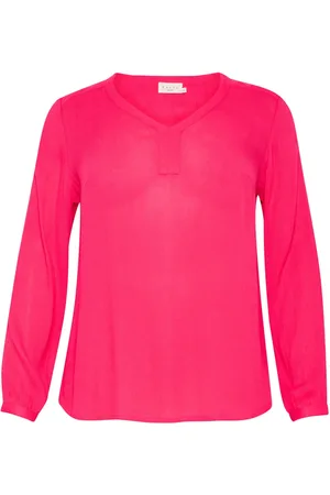 Kaffe Blusar & Skjortor , Dam, 7Xl, Hallon V-ringad Blus