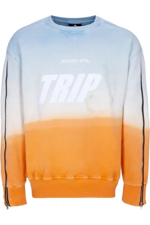 MAUNA KEA Sweatshirts & Hoodies, Herr, M, Bomull, Triple J Crewneck Sweatshirt Cyan/Orange