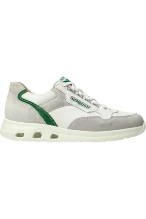 Mephisto Skor, Herr, 42 1/2 EU, Läder, Casual vita och grå sneakers