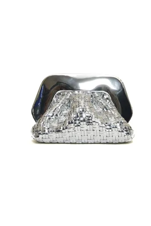 THEMOIRÈ Väska, Dam, ONE Size, Läder, Silvervävd Clutch Väska