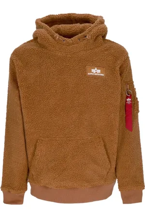 Alpha Industries Sweatshirts & Hoodies, Herr, M, Polyester, Sherpa Teddy Hoodie Kamel