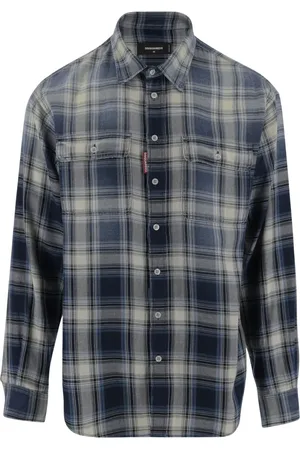 Dsquared2 Skjorta, Herr, XL, Bomull, Rutig bomullsskjorta med knappar