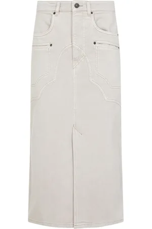 Isabel Marant Kjol, Dam, 2Xs, Bomull, Midi-kjol i Britt-stil