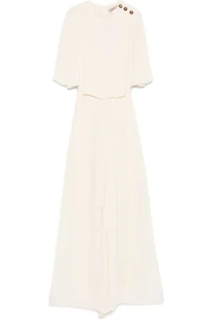 Twin-Set Klänning, Dam, S, Polyester, Krämbyxor för Kvinnor