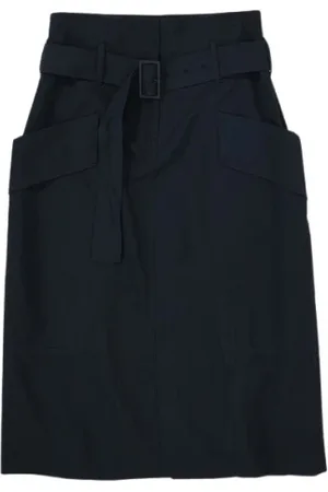 Low Classic Kjol, Dam, M, Marin Stickad Kjol