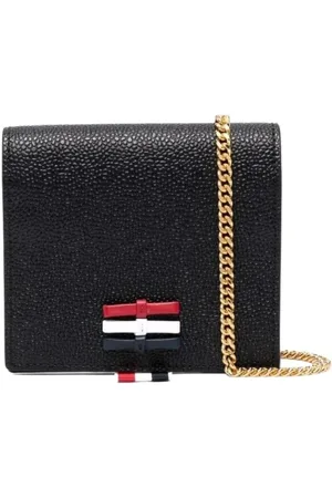 Thom Browne Accessoarer, Dam, ONE Size, Läder, Korthållare med kedja i läder