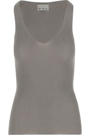 Sa Su Phi Topp, Dam, 2Xs, Linne, Räfflad V-ringad linne