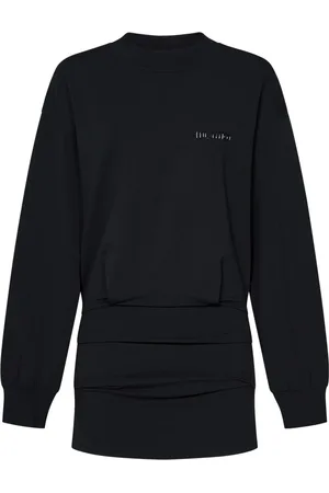 The Attico Klänning, Dam, 2Xs, Bomull, Svart Crewneck Klänning