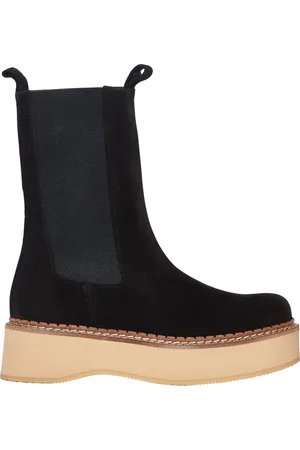 Paloma Barceló Skor, Dam, 38 EU, Mocka, Svarta Mocka Chelsea Ankelboots