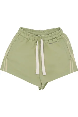 Vision Of Super Shorts, Dam, L, Bomull, Gröna Shorts med Flammönster