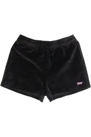 Vans Shorts, Dam, S, Bomull, Chenille Elastisk Midja Svarta Shorts