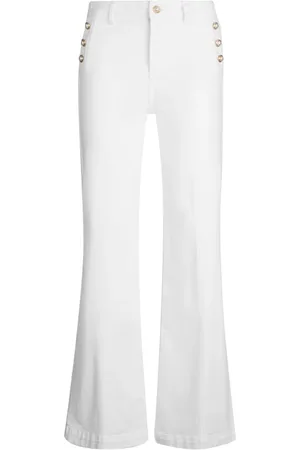 Liu Jo Byxor, Dam, W29, Bomull, Vita Eleganta Byxor