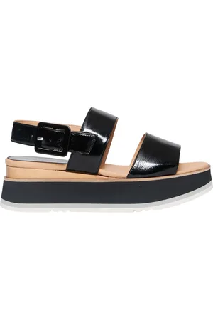 Paloma Barceló Skor, Dam, 40 EU, Läder, Svarta Lackläder Kilklack Sandaler