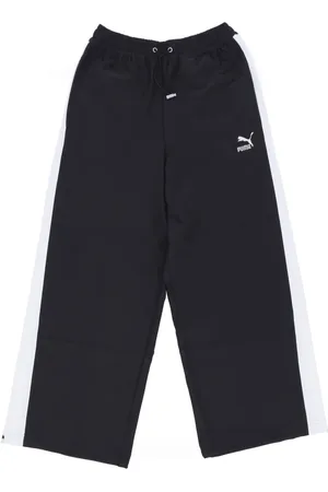 PUMA Byxor, Herr, S, Polyester, Svarta Sportiga Långa Byxor med Dragsko