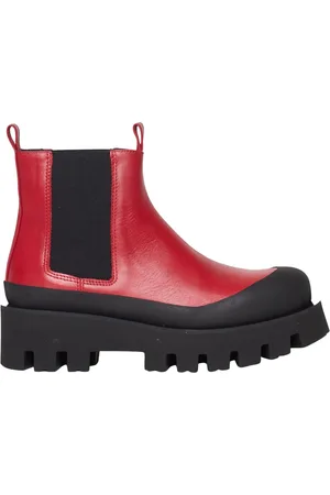 Paloma Barceló Skor, Dam, 38 EU, Läder, Röda Läder Chelsea Ankelboots